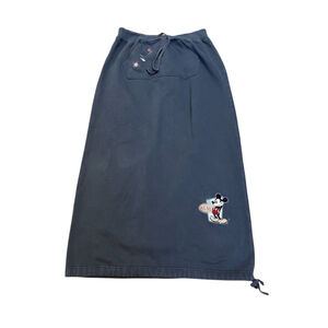 DISNEY Blue Jersey Knit High Rise Cinch Bottom Casual Maxi Skirt L